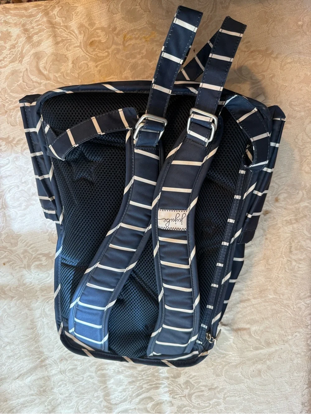jujube Navy Striped Diaper Bag Backpack GUC